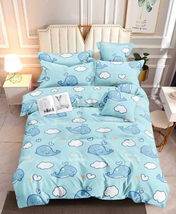 Whale Symphony- 100% Premium Canadian Cotton Bedsheet