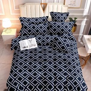 Crossline Navy- 100% Premium Canadian Cotton Bedsheet