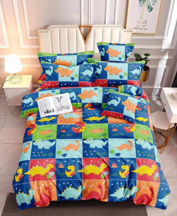 Dino Patchwork- 100% Premium Canadian Cotton Bedsheet