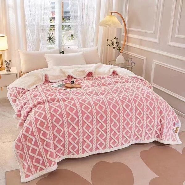 Two-Tone Pink- Fleece Blanket