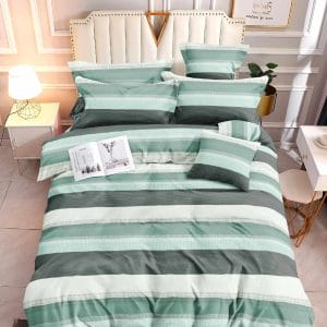 Minty Stripes- 100% Premium Canadian Cotton Bedsheet