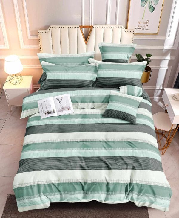 Minty Stripes- 100% Premium Canadian Cotton Bedsheet