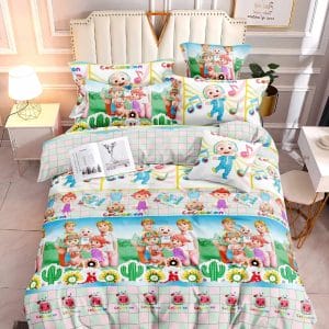 Cocomelon Family- 100% Premium Canadian Cotton Bedsheet