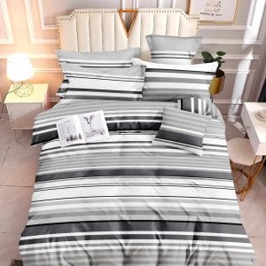 Monochrome Stripes- 100% Premium Canadian Cotton Bedsheet