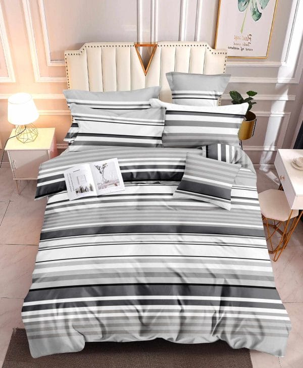 Monochrome Stripes- 100% Premium Canadian Cotton Bedsheet