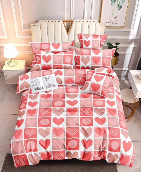 Romantic Hearts- 100% Premium Canadian Cotton Bedsheet