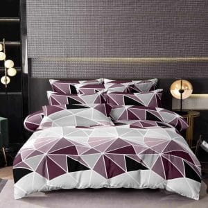 Plum Geometrics- 100% Premium Canadian Cotton Bedsheet