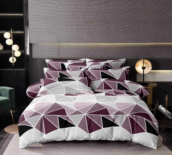 Plum Geometrics- 100% Premium Canadian Cotton Bedsheet