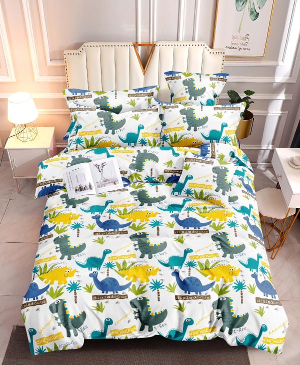 Dino Delight- 100% Premium Canadian Cotton Bedsheet