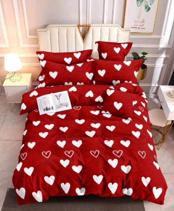 Red Hearts- 100% Premium Canadian Cotton Bedsheet