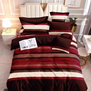 Burgundy Stripes- 100% Premium Canadian Cotton Bedsheet