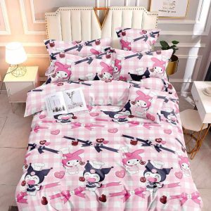 Kuromi Pink- 100% Premium Canadian Cotton Bedsheet