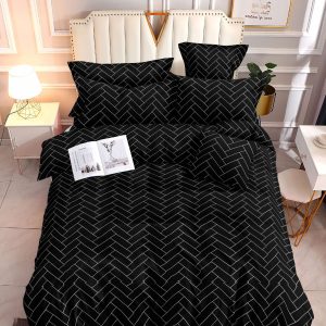 Noir Chevron- 100% Premium Canadian Cotton Bedsheet