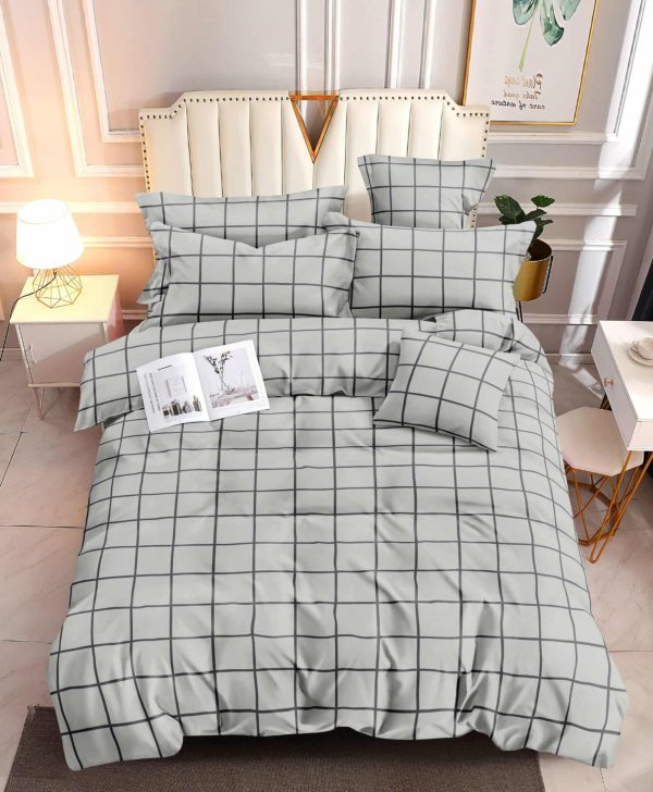 Modern Minimalist Grid- 100% Premium Canadian Cotton Bedsheet