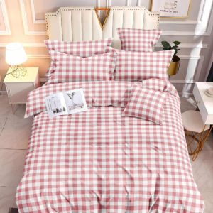 Blush Gingham Charm- 100% Premium Canadian Cotton Bedsheet