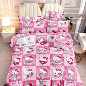 Hello Kitty Pink Delight- 100% Premium Canadian Cotton Bedsheet