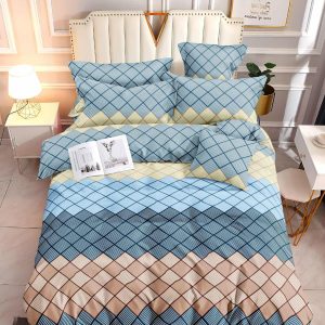 Sapphire Grids- 100% Premium Canadian Cotton Bedsheet