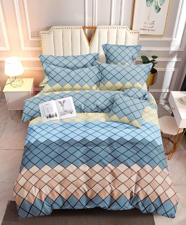 Sapphire Grids- 100% Premium Canadian Cotton Bedsheet