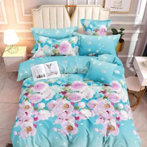 Aqua Rose- 100% Premium Canadian Cotton Bedsheet