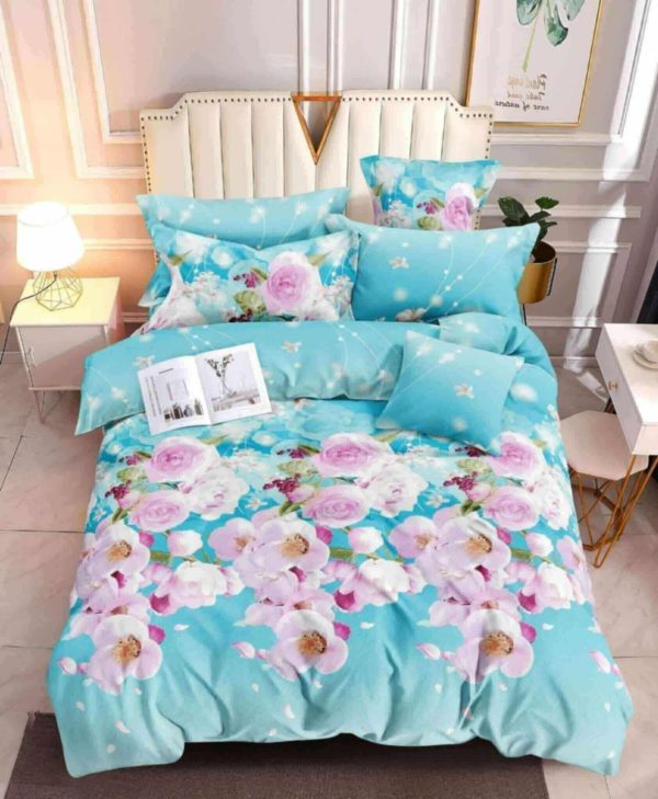 Aqua Rose- 100% Premium Canadian Cotton Bedsheet
