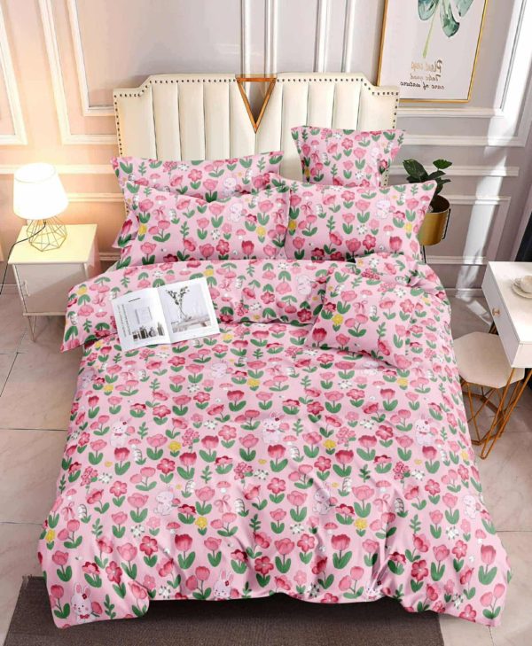 Blush Bunny Blossom- 100% Premium Canadian Cotton Bedsheet