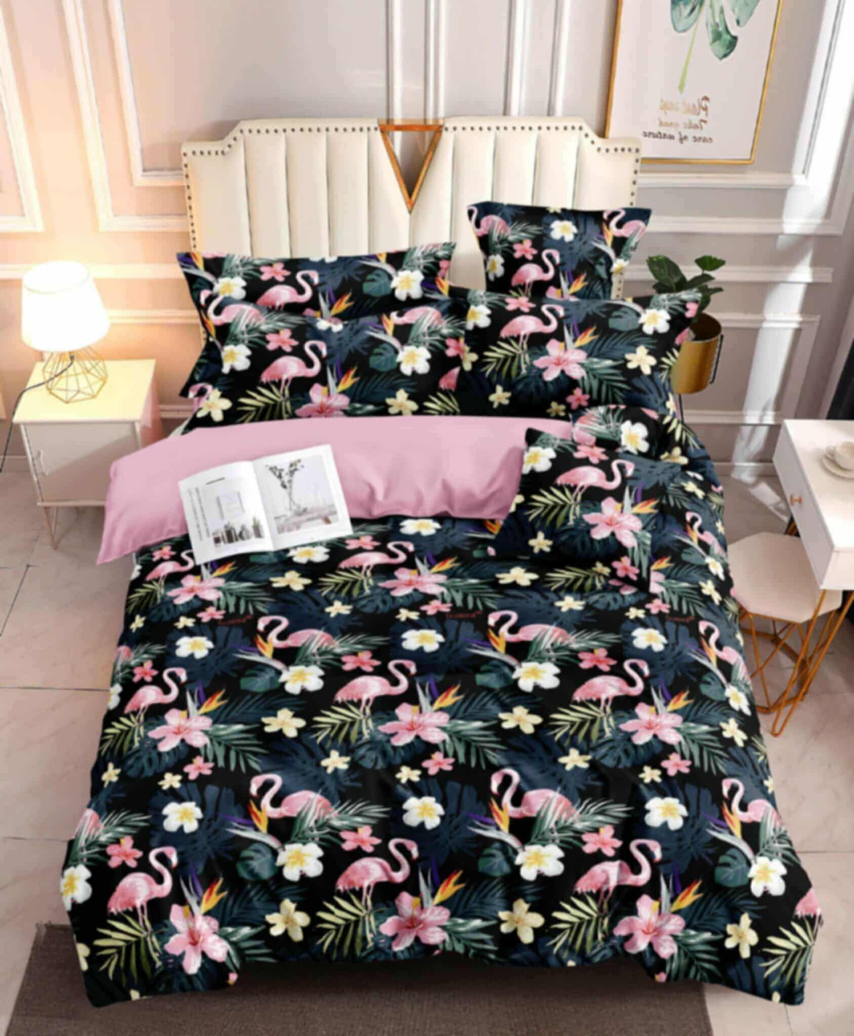 Flamingo Garden- 100% Premium Canadian Cotton Bedsheet