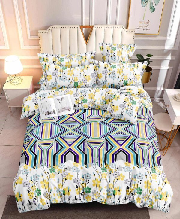 Geometric Bloom- 100% Premium Canadian Cotton Bedsheet
