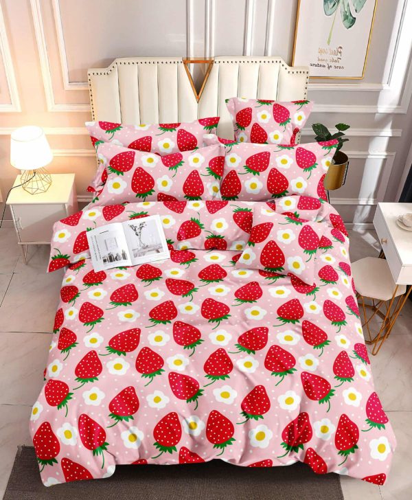 Strawberry Kiss- 100% Premium Canadian Cotton Bedsheet