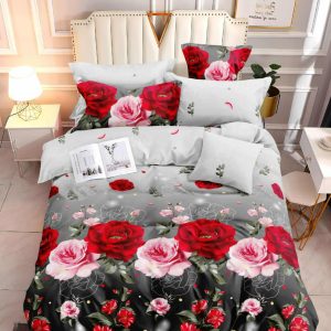Velvet Rose Noir- 100% Premium Canadian Cotton Bedsheet