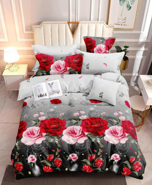 Velvet Rose Noir- 100% Premium Canadian Cotton Bedsheet