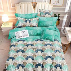 Aqua Deco- 100% Premium Canadian Cotton Bedsheet