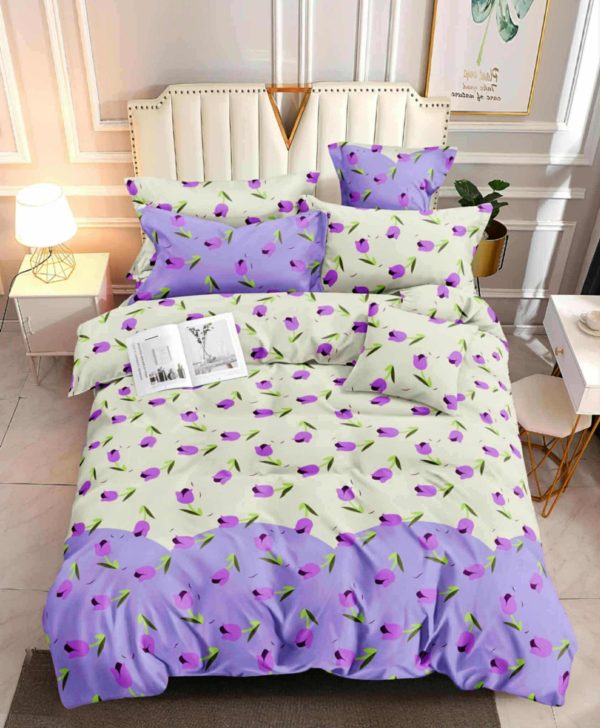 Lilac Drops- 100% Premium Canadian Cotton Bedsheet