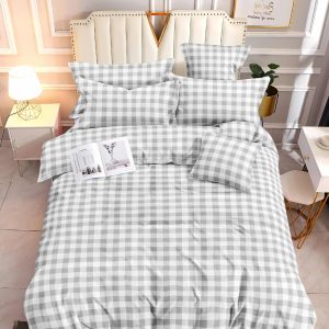 Cloud Check- 100% Premium Canadian Cotton Bedsheet