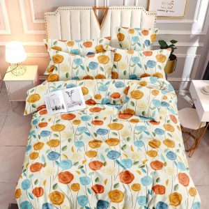 Golden Petal Waltz- 100% Premium Canadian Cotton Bedsheet