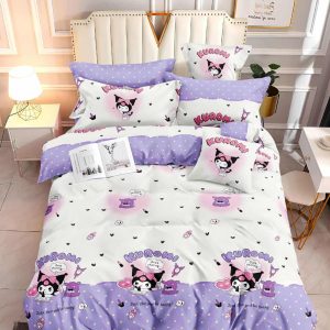 Kuromi Mischief- 100% Premium Canadian Cotton Bedsheet