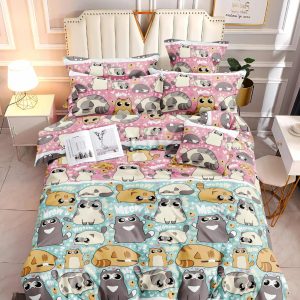 Kawaii Kitty Wonderland- 100% Premium Canadian Cotton Bedsheet