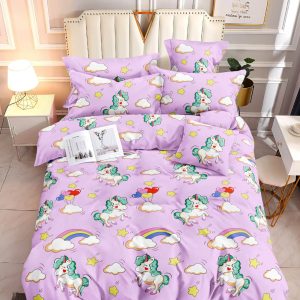 Lilac Fantasy Unicorn- 100% Premium Canadian Cotton Bedsheet