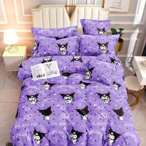 Lilac Kuromi- 100% Premium Canadian Cotton Bedsheet