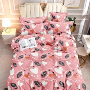 Pink Leaf Whimsy- 100% Premium Canadian Cotton Bedsheet