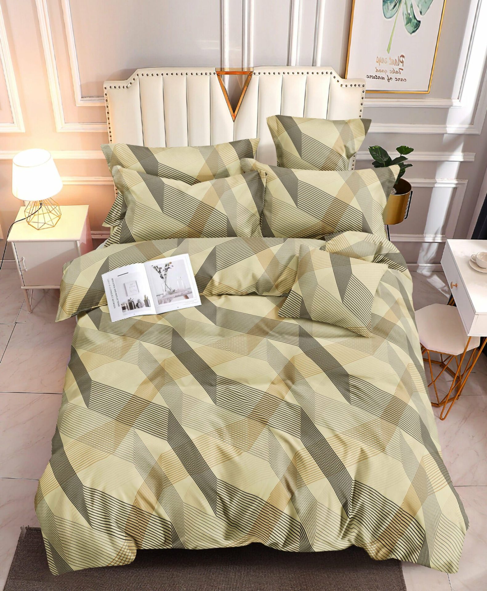 Soft Sand Mosaic- 100% Premium Canadian Cotton Bedsheet