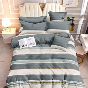 Urban Calm Stripes- 100% Premium Canadian Cotton Bedsheet