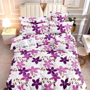 Violet Bloomrush- 100% Premium Canadian Cotton Bedsheet